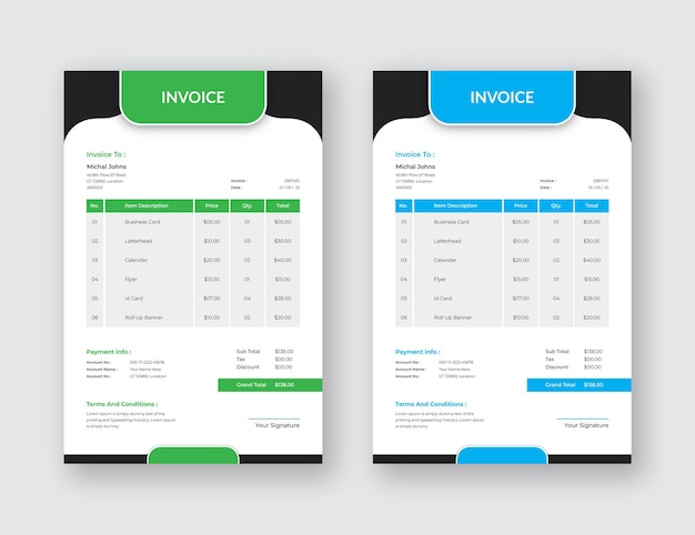 invoice template eps