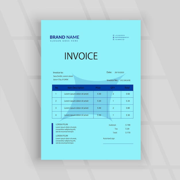 invoice template layout design vector image