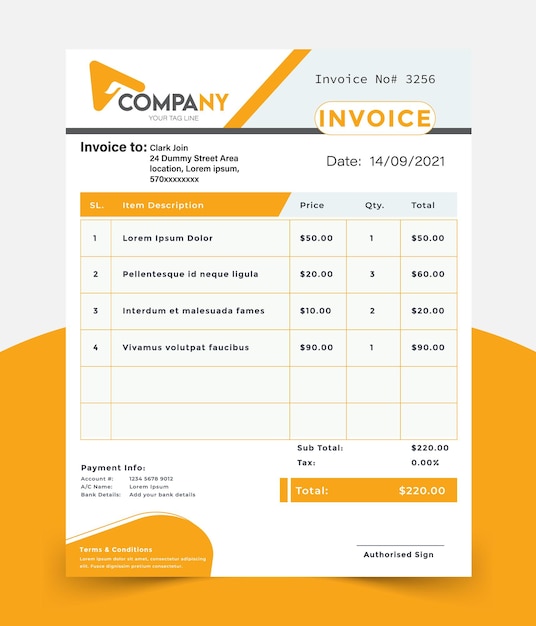 Invoice template modern for professionals free download eps