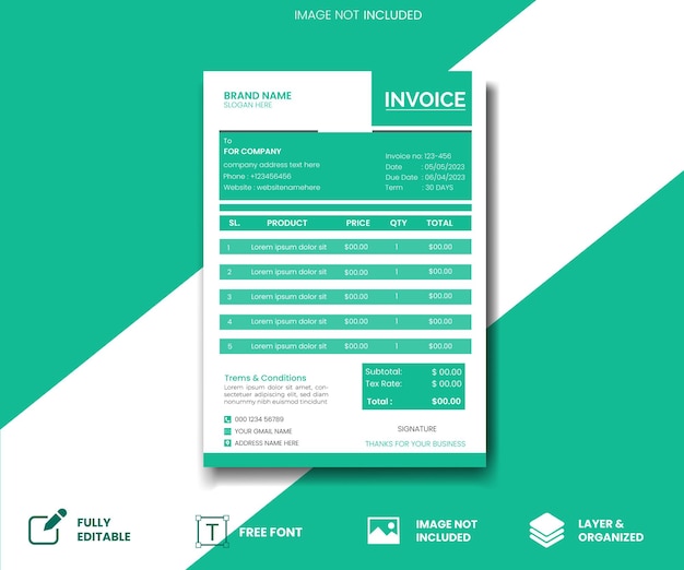 Vector invoice template vector design