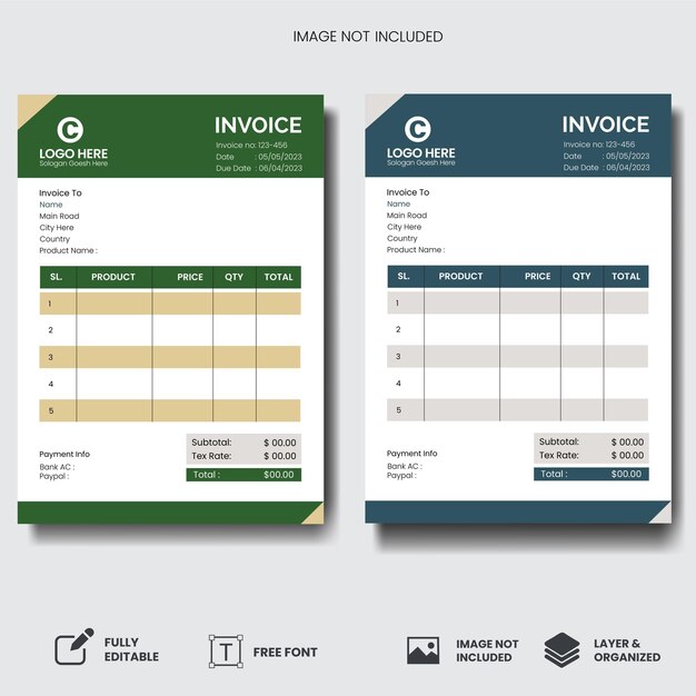 Vector invoice template vector design