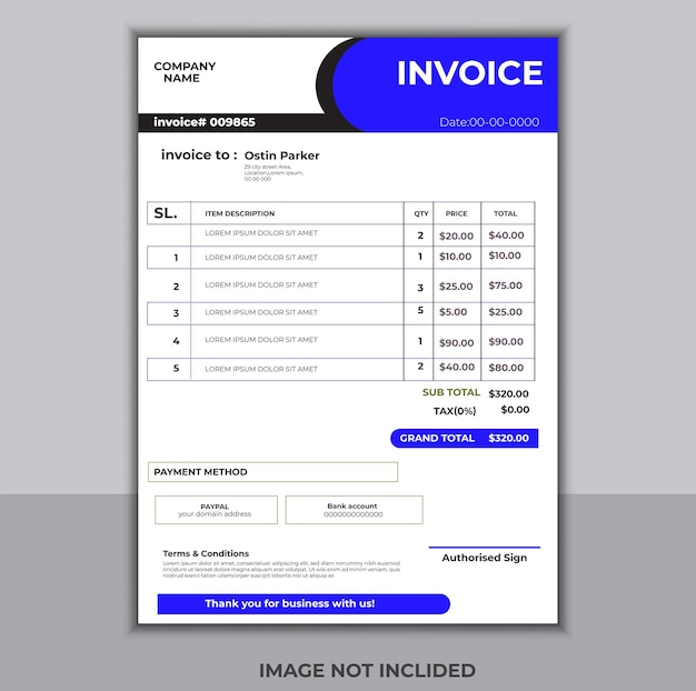 Invoice template vector design