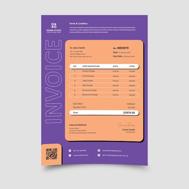 Vector invoice template vector design