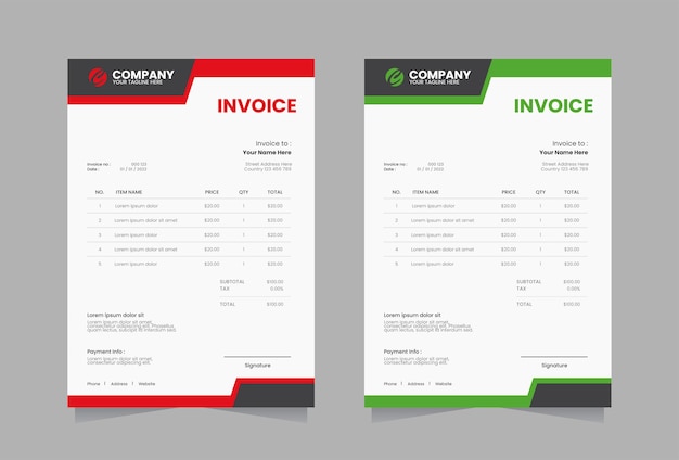 Invoice template vector design