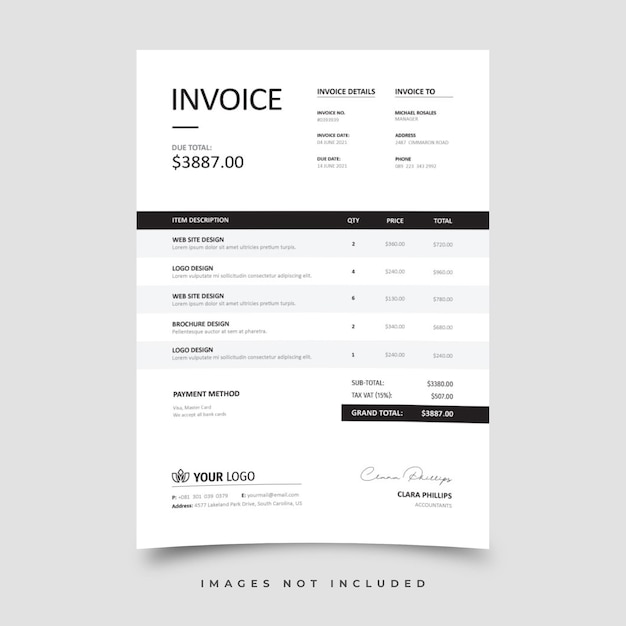 Vector invoice template