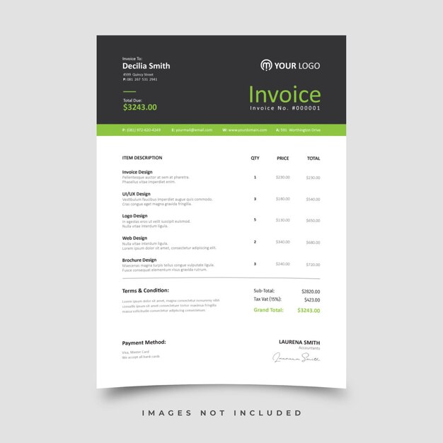 Vector invoice template