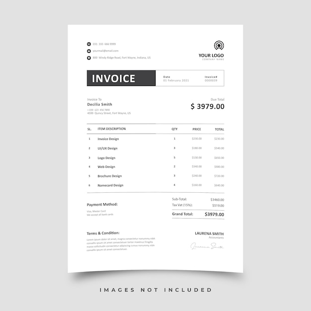 Vector invoice template