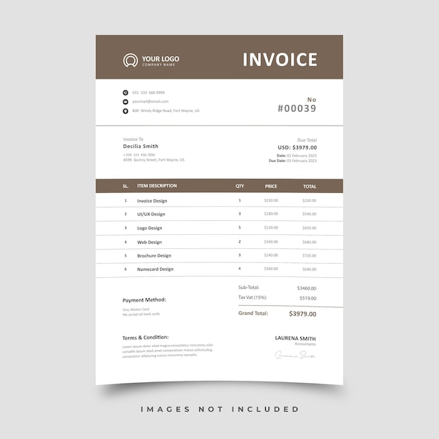 Vector invoice template