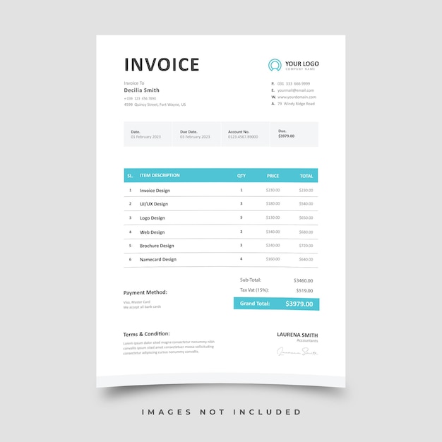 Vector invoice template