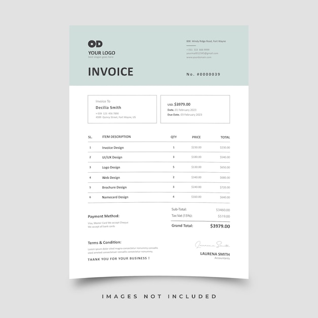 Vector invoice template