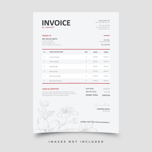 Vector invoice template