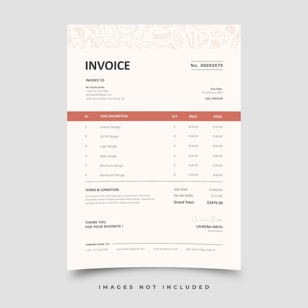 Vector invoice template