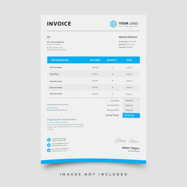 Vector invoice template