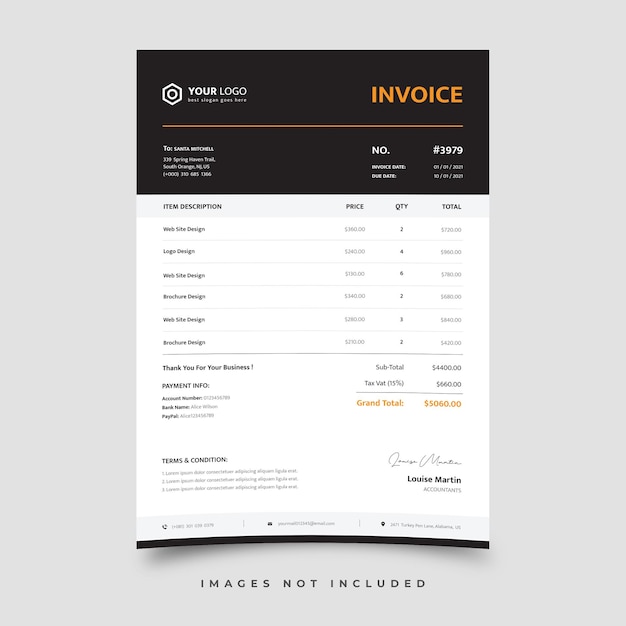 Vector invoice template