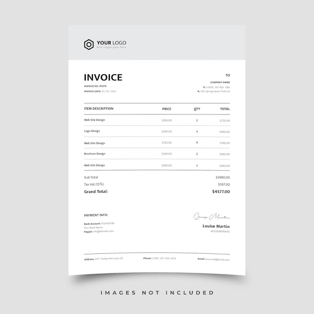 Vector invoice template