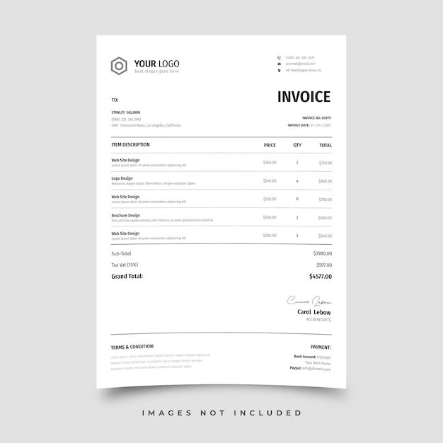 Vector invoice template