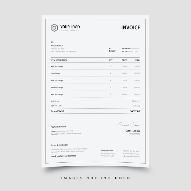 Vector invoice template