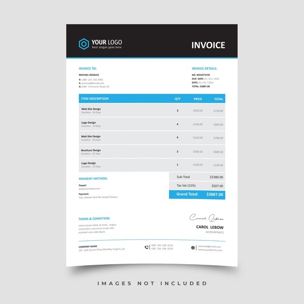 Vector invoice template