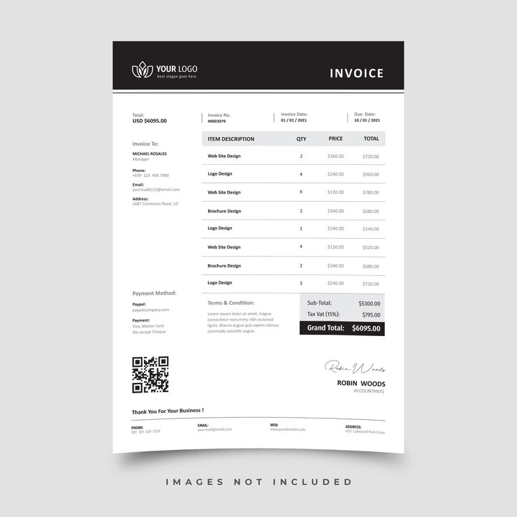 Vector invoice template