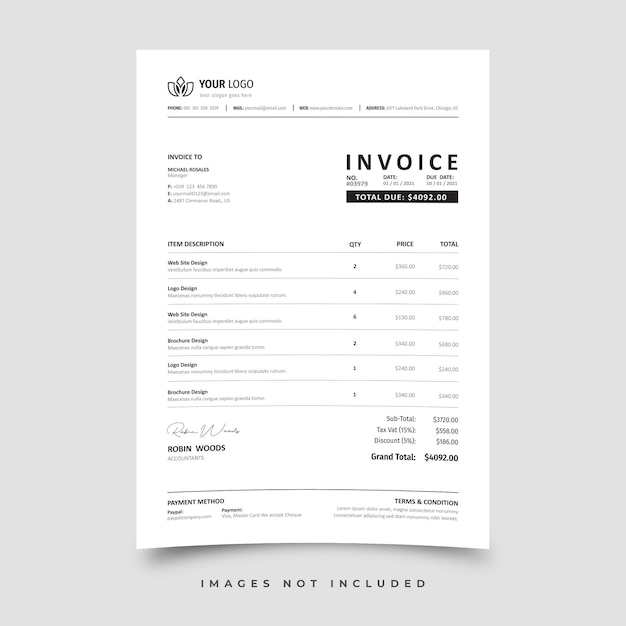 Vector invoice template