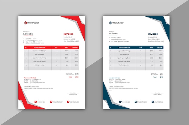 Vector invoice template