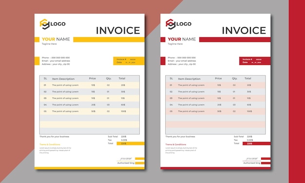 invoice vector template design modern invoice template design invoice design