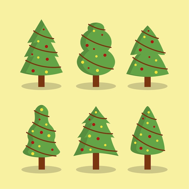 Vector inzameling van kerstmisbomen