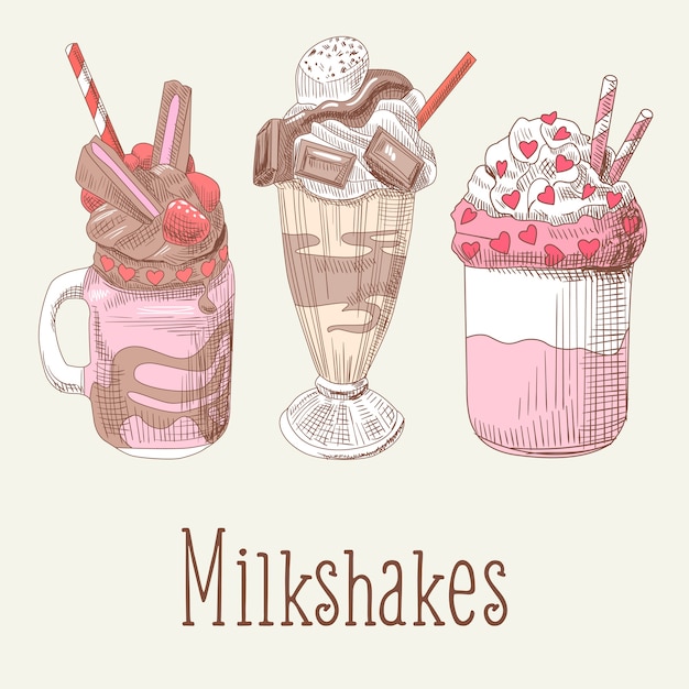 Vector inzameling van milkshakes