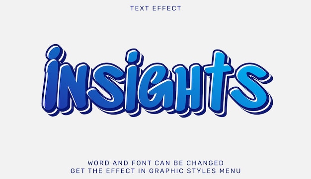 Inzichten tekst effect sjabloon in 3D-ontwerp
