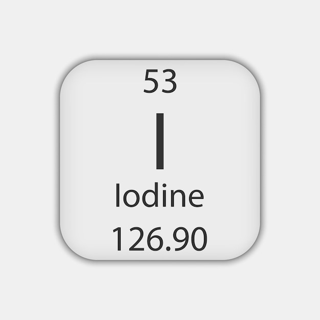 Vector iodine symbol chemical element of the periodic table vector illustration