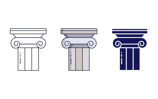 Vector ionic capital vector icon