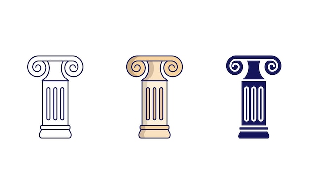 Ionic pillar vector icon