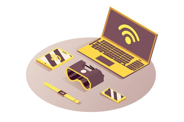 Iot, portable devices  isometric