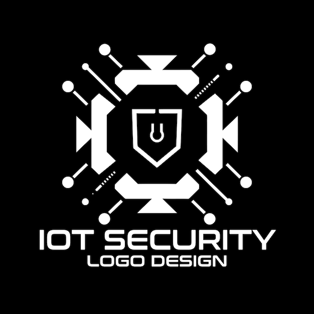 Vector iot security vector logo design