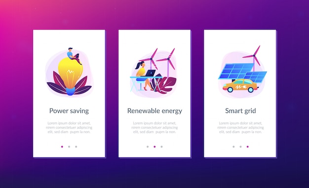 IoT, smart city en systeemmodellering app interface sjabloon.