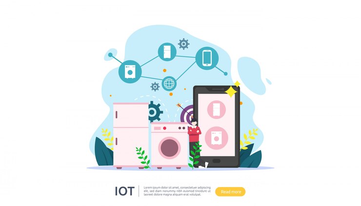Vector iot smart house monitoring concept
