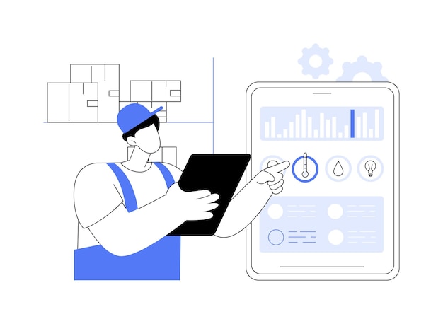 IoT in warehousing abstract concept vector illustration