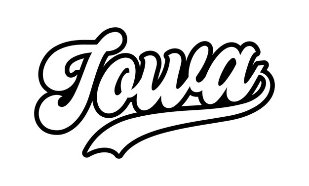 Iowa handlettering ontwerp kalligrafie vector iowa tekst vector trendy typografie ontwerp