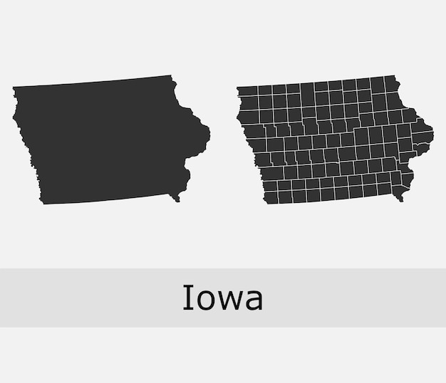 Vector iowa map counties outline