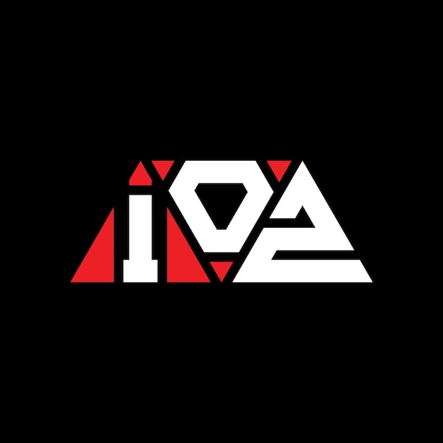 Треугольная буква IOZ дизайн логотипа с треугольной формой IOZ треугольная конструкция логотипа монограмма IOZ триугольный вектор логотипа шаблон с красным цветом IOZ трехугольный логотип простой элегантный и роскошный логотип IOZ