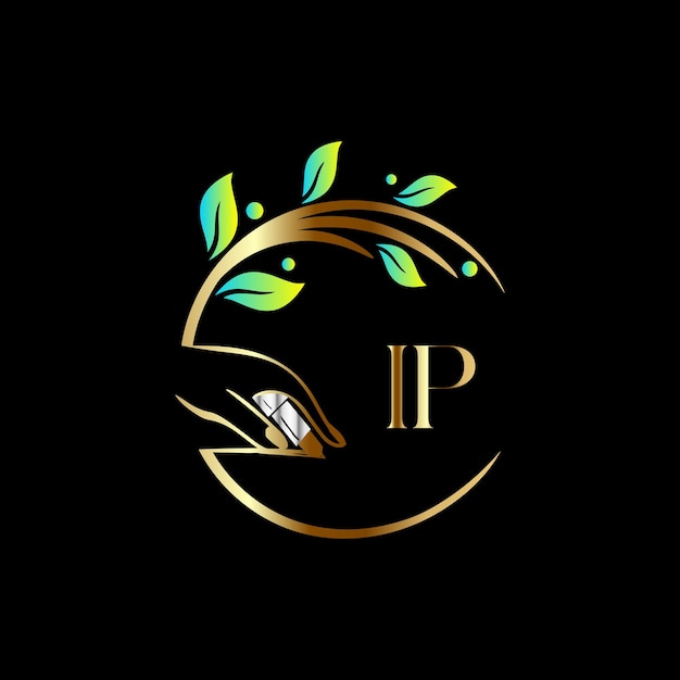 IP eerste logo, nagels, Luxury Cosmetics Spa Beauty vector sjabloon