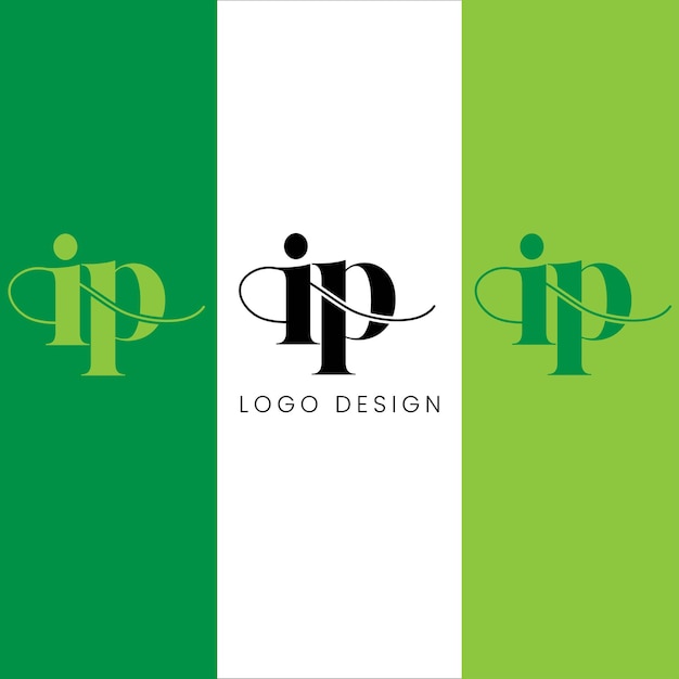 ip initial letter logo design