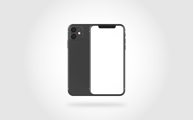 Schermo bianco vettoriale iphone 11 anteriore e posteriore