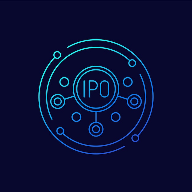 IPO icon Lineair ontwerp van de beursintroductie