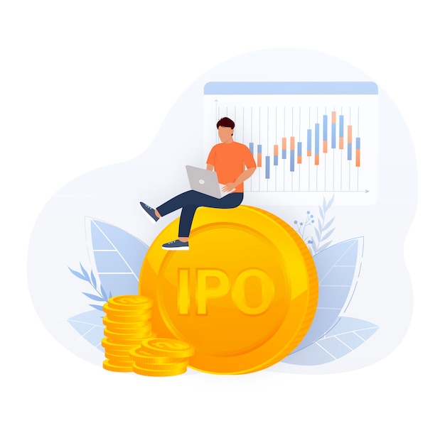 IPO 新規株式公開 Ipo フラット スタイル ベクトル グラフィック イラスト