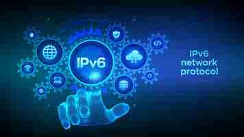 Vector ipv6 internet protocol version 6 ipv6 network protocol standard internet communication concept