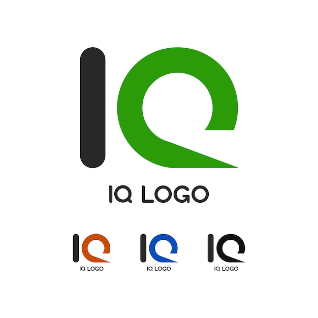 Iq test logo set of 4 iq logos