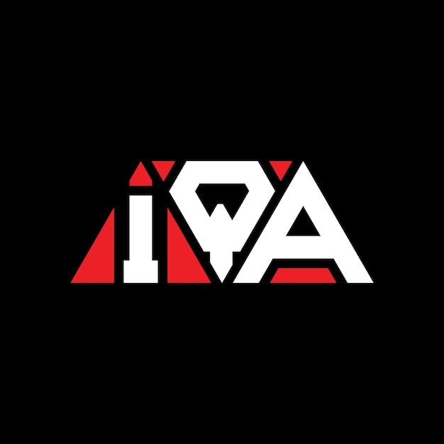 Iqa triangolo lettera logo design con forma di triangolo iqa logo triangolo design monogramma iqa modello di logo vettoriale triangolo con colore rosso logo triangolare iqa semplice logo elegante e lussuoso iqa