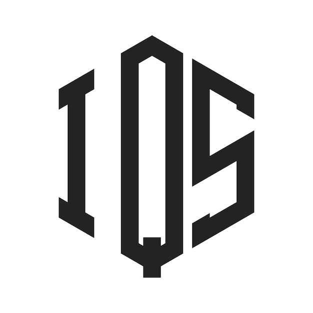 IQS ロゴ デザイン イニシャルレターIQ S モノグラム六角形の形を用いたロゴ