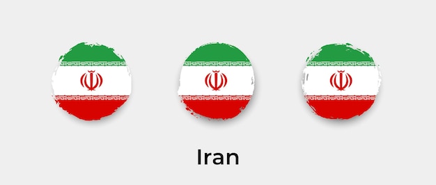 Iran flag grunge bubbles icon vector illustration